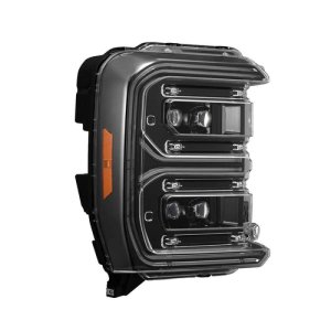 Ford F-250 SD Headlights - AlphaRex - NOVA LED Proj with Active Light/Sequential Signal/Switchback - Alpha Black - `23-`26
