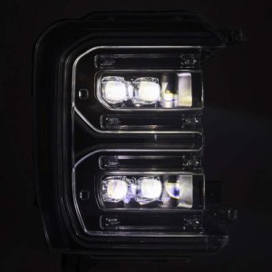 Ford F-250 SD Headlights - AlphaRex - NOVA LED Proj w/Activ Light/Seq Signal/Switchback - Black - `23-`26