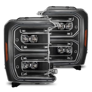 Ford F-250 SD Headlights - AlphaRex - NOVA LED Proj w/Activ Light/Seq Signal/Switchback - Black - `23-`26