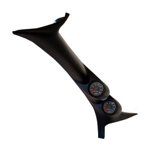Ford Powerstroke/SD Gauge Kit - A-Pillar - AutoMeter - Dual, Pyrometer (EGT) + Boost Gauge, Hi-Def LED Lighting - Black - `99-`07
