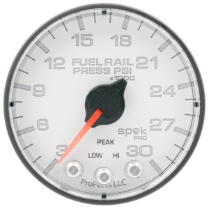 Dodge Cummins Rail Pressure Gauge - AutoMeter - Spek-Pro - White/Black - `03-`08