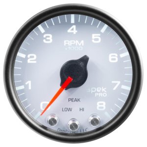 Dodge Cummins Rail Pressure Gauge - AutoMeter - Spek-Pro - White/Black - `03-`08