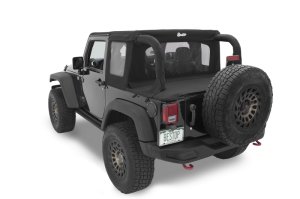 Jeep Wrangler JK Soft Top - Bestop - Halftop Premium Black Twill - Black - `07-`18