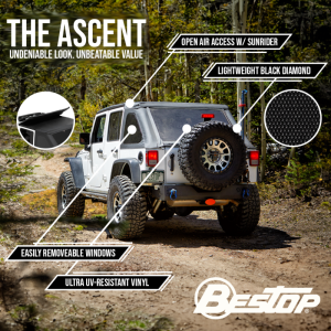 Jeep Wrangler JK Soft Top - Bestop - Ascent - Black Diamond - `07-`18 Jeep Wrangler JK Soft Top - Bestop - Ascent - Black Diamond - `07-`18