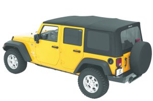Jeep Wrangler JK Soft Top - Bestop - Replace-A-Top, Sailcloth, Tinted Windows - Black Diamond - `10-`18
