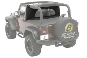 Jeep Wrangler Soft Top Wind Screen - Bestop - Wrap-Around Windjammer - Black Diamond - `03-`06