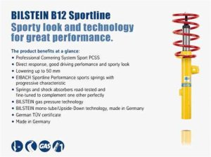 Mercedes-Benz C230 Coilover Suspension Kit - Front + Rear - Bilstein - B12 (Sportline) - `97-`00 Mercedes-Benz C230 Coilover Suspension Kit - Front + Rear - Bilstein - B12 (Sportline) - `97-`00
