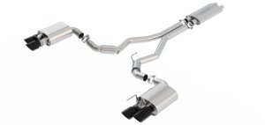Ford Mustang Performance Exhaust - Borla - Cat Back Touring with Active Valve - Black Chrome - `18-`20