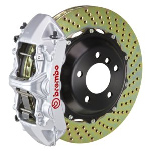 Genesis Sedan Brake Kit - Front - Brembo - 6Pist Cast 380x32 2pc Rotor Drilled - Silver - `09-`14