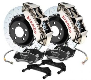 Chevrolet Corvette Z06 Brake Kit - Front - Brembo - GTR BBK 6Pist Billet 380x32 2pc Rotor Slot Type3 - Nickel - `06-`13