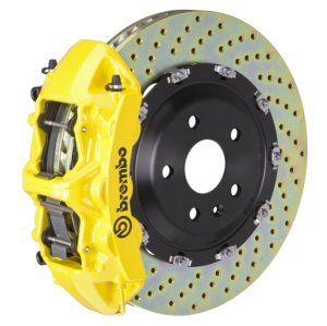 Audi RS4 Brake Kit - Front - Brembo - GT BBK 6 Piston Cast 380x34 2pc Rotor Drilled - Yellow - `00-`02