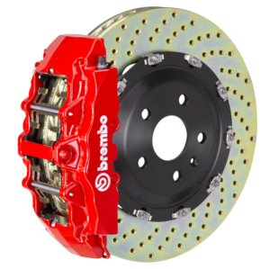 Audi S4 Brake Kit - Front - Brembo - GT BBK 6 Piston Cast 380x34 2pc Rotor Drilled - Red - `18-`27