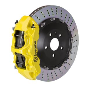 Audi RS5 Brake Kit - Front - Brembo - GT BBK 6 Piston Cast 405x34 2pc Rotor Drilled - Yellow - `18-`27
