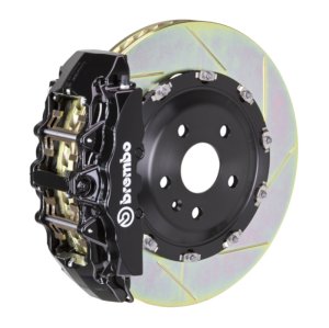 Audi RS4 Brake Kit - Front - Brembo - Slotted Type-1 + 6 Piston Cast 380x34 2pc Rotors - Black - `00-`02