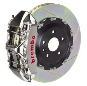 Audi S5 Brake Kit - Front - Brembo - Slotted Type1 Rotors + GTR BBK 6 Piston Calipers - Nickel - `18-`27
