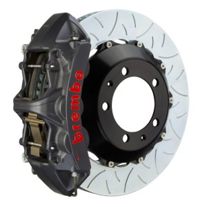 Audi S4 Brake Kit - Front - Brembo - Slotted Type3 6 Piston Cast 380x34 2pc Rotor - Black - `18-`27