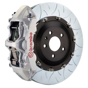 BMW M3 Brake Kit - Front - Brembo - Slotted Type3 Rotors + GT BBK 6 Pist Calipers - Silver - `15-`18