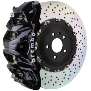 Audi S6 Brake Kit - Front - Brembo - 8 Piston Cast 412x38 2pc Rotor Drilled - Black - `13-`18