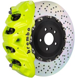BMW M3 Brake Kit - Front - Brembo - GT BBK 6 Piston Cast 380x34 2pc Rotor Drilled - Fluo Yellow - `08-`13