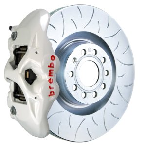 Audi S3 Brake Kit - Front - Brembo - GT BBK 6 Piston Cast 380x34 2pc Rotor Slotted Type3 - White - `22-`27