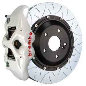 Audi SQ5 Brake Kit - Front - Brembo - Slotted Rotors + 6 Piston Calipers - White - `18-`27 Audi SQ5 Brake Kit - Front - Brembo - Slotted Rotors + 6 Piston Calipers - White - `18-`27