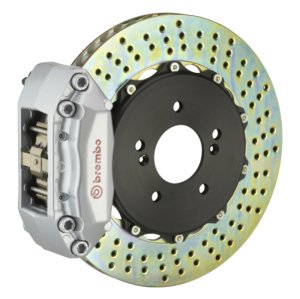 Mercedes-Benz CL500 Brake Kit - Rear - Brembo - GT 4 Piston Cast 2pc 328x28 Rotor Drilled - Silver - `00-`02 Mercedes-Benz CL500 Brake Kit - Rear - Brembo - GT 4 Piston Cast 2pc 328x28 Rotor Drilled - Silver - `00-`02