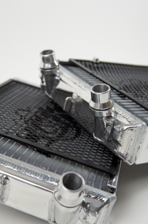 Mercedes-Benz AMG GT C Auxiliary Radiator - Left and Right - CSF - High-Performance All-Aluminum with Detachable Rock Guard and B-Tube Technology - Black - `18-`27 Mercedes-Benz AMG GT C Auxiliary Radiator - Left and Right - CSF - High-Performance All-Aluminum with Detachable Rock Guard and B-Tube Technology - Black - `18-`27