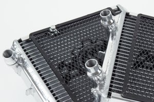 Mercedes-Benz AMG GT R Auxiliary Radiator - Left and Right - CSF - High-Performance All-Aluminum with Detachable Rock Guard and B-Tube Technology - Black - `18-`27 Mercedes-Benz AMG GT R Auxiliary Radiator - Left and Right - CSF - High-Performance All-Aluminum with Detachable Rock Guard and B-Tube Technology - Black - `18-`27