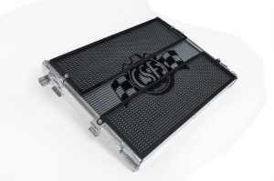BMW M4 Front Mount Heat Exchanger - CSF - High-Performance Front Mount, 2-Row 42mm Core (B-Tube), Includes Black Rock Guards - Polished Aluminum - `21-`27