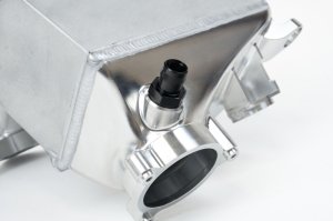 BMW M3 Charge Air Cooler Manifold - CSF - Level-Up, Raw Billet, Liquid-to-Air Bar & Plate Core, Integrated Port Injection - Raw Billet Aluminum - `21-`27