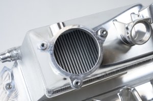 BMW M3 Charge Air Cooler Manifold - CSF - Level-Up, Raw Billet, Liquid-to-Air Bar & Plate Core, Integrated Port Injection - Raw Billet Aluminum - `21-`27