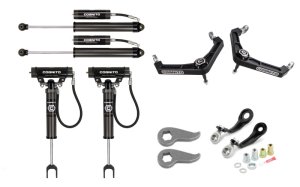 GMC Sierra 2500 Suspension Lift Kit - Cognito - 3in Premier Billet UCA Leveling Kit w/ 2.0 RR Shocks - Black Anodized - `20-`26