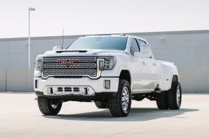 GMC Sierra 3500HD Suspension Lift Kit - Front + Rear - Cognito - 3in Elite Leveling Kit w/ Fox 2.5 Elite Perf Series - semi-gloss black - `20-`24