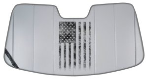 Mercedes-Benz CLA250 Window Shade - Covercraft - American Flag UVS100 Custom Sunscreen - Centered Logo - `26-`27 Mercedes-Benz CLA250 Window Shade - Covercraft - American Flag UVS100 Custom Sunscreen - Centered Logo - `26-`27