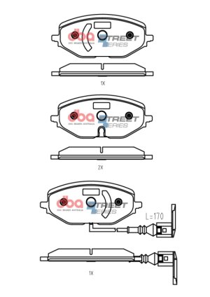 Volkswagen Golf 8 Brake Pads - Front - DBA - Street Series - `20-`27