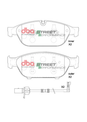 Audi A6 Brake Pads - Front - DBA - Street Performance - `12-`15