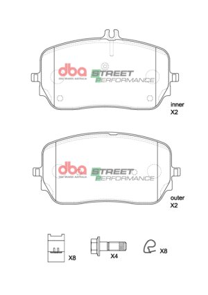 Mercedes-Benz GLE53 AMG 4Matic Brake Pads - Front - DBA - Street Performance - `21-`27 Mercedes-Benz GLE53 AMG 4Matic Brake Pads - Front - DBA - Street Performance - `21-`27