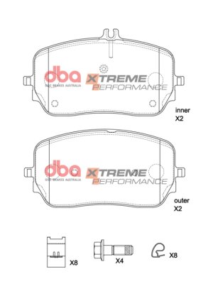 Mercedes-Benz GLE53 AMG 4Matic Brake Pads - Front - DBA - Xtreme Performance - `20-`27 Mercedes-Benz GLE53 AMG 4Matic Brake Pads - Front - DBA - Xtreme Performance - `20-`27