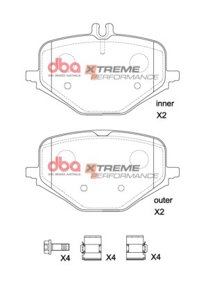 Mercedes-Benz G63 AMG Brake Pads (1) - Rear - DBA - Xtreme Performance - `18-`27 Mercedes-Benz G63 AMG Brake Pads (1) - Rear - DBA - Xtreme Performance - `18-`27