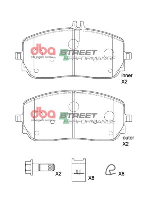 Mercedes-Benz CLA35 Brake Pads - Front - DBA - Street Performance - `20-`27