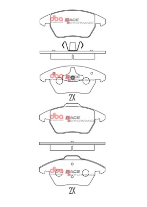 Volkswagen GTI Brake Pads - Front - DBA - RP Performance - `06-`13 Volkswagen GTI Brake Pads - Front - DBA - RP Performance - `06-`13