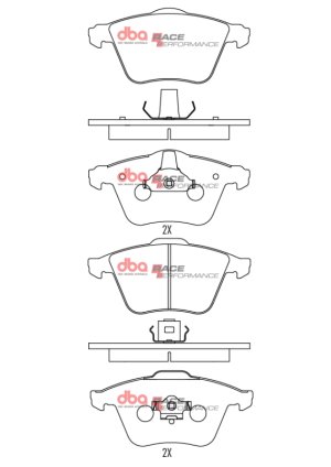 Volkswagen Golf R Brake Pads - Front - DBA - RP Performance - `12-`13 Volkswagen Golf R Brake Pads - Front - DBA - RP Performance - `12-`13