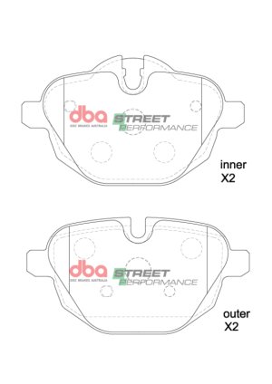 BMW 528i Brake Pads - Rear - DBA - Street Performance - `11-`17