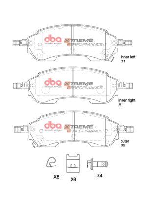 Ford Ranger Brake Pads - Rear - DBA - Xtreme Performance - `22-`27