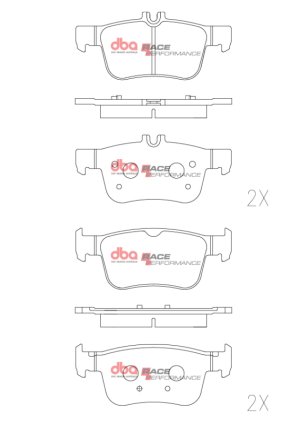 Honda Civic Brake Pads - Rear - DBA - Race Performance - `16-`21