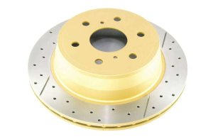Cadillac Escalade Brake Rotor (1) - Rear - DBA - Street Series XGold Drilled & Slotted - Gold - `07-`20