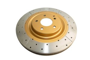 Mercedes-Benz C350 Brake Rotor (1) - Front - DBA - Street Series XGold, Drilled & Slotted - Gold - `06-`07 Mercedes-Benz C350 Brake Rotor (1) - Front - DBA - Street Series XGold, Drilled & Slotted - Gold - `06-`07