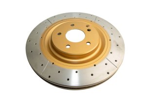Mercedes-Benz C350 Brake Rotor (1) - Front - DBA - Street Series XGold, Drilled & Slotted - Gold - `06-`07 Mercedes-Benz C350 Brake Rotor (1) - Front - DBA - Street Series XGold, Drilled & Slotted - Gold - `06-`07