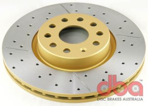 Volkswagen Golf Brake Rotor (1) - Front - DBA - Street Series XGold - Gold - `04-`10