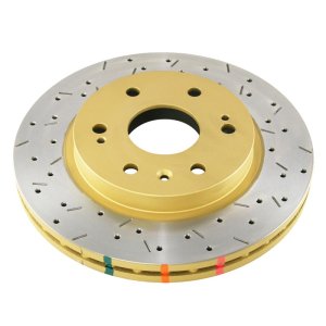 Chevrolet Silverado Brake Rotor (1) - Front - DBA - 4000 Series XS Gold, Cross-Drilled/Slotted - Gold - `06-`08